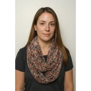 Floral Print Infinity‎ Scarf Sheer Lightweight Blush Red Blue Gray Women